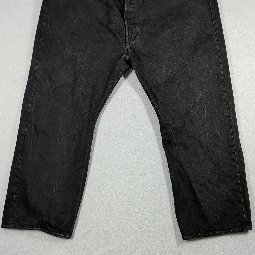 Levi's 501‎ Jeans Mens 50x30 Black Denim Button Fly Classic Original Fit